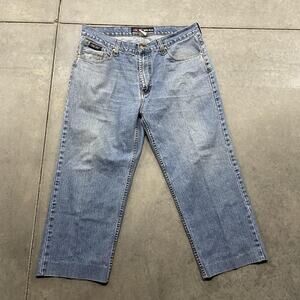 Three Star Work Wear Jeans Mens 36x30 Blue Denim Straight Leg Style 106GLB